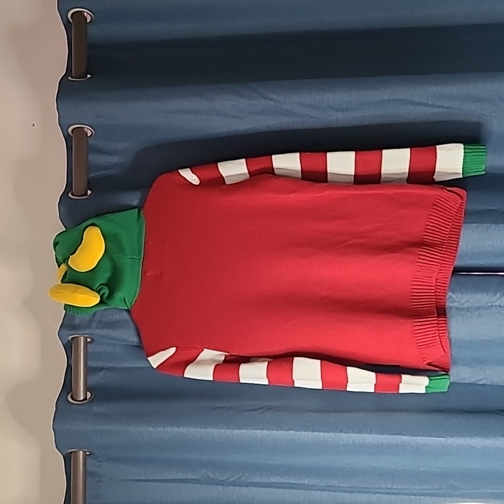 Christmas Elf #1 Sweater w Hoodie Ears MEDIUM - Picture 2 of 5